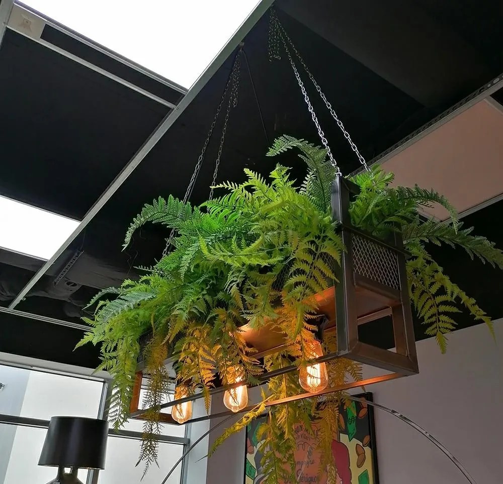 Szeroka lampa wisząca z kwietnikiem Semira 100