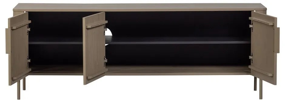 Szarobrązowa szafka pod TV z litego drewna sosnowego 154x56x44 cm Gunnar – WOOOD