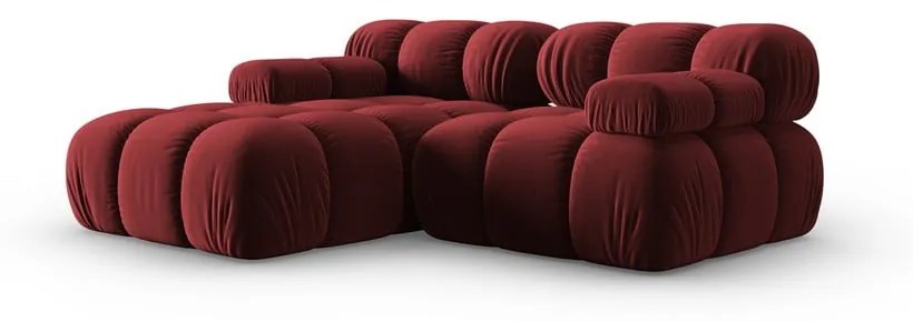 Czerwona aksamitna sofa 191 cm Bellis – Micadoni Home