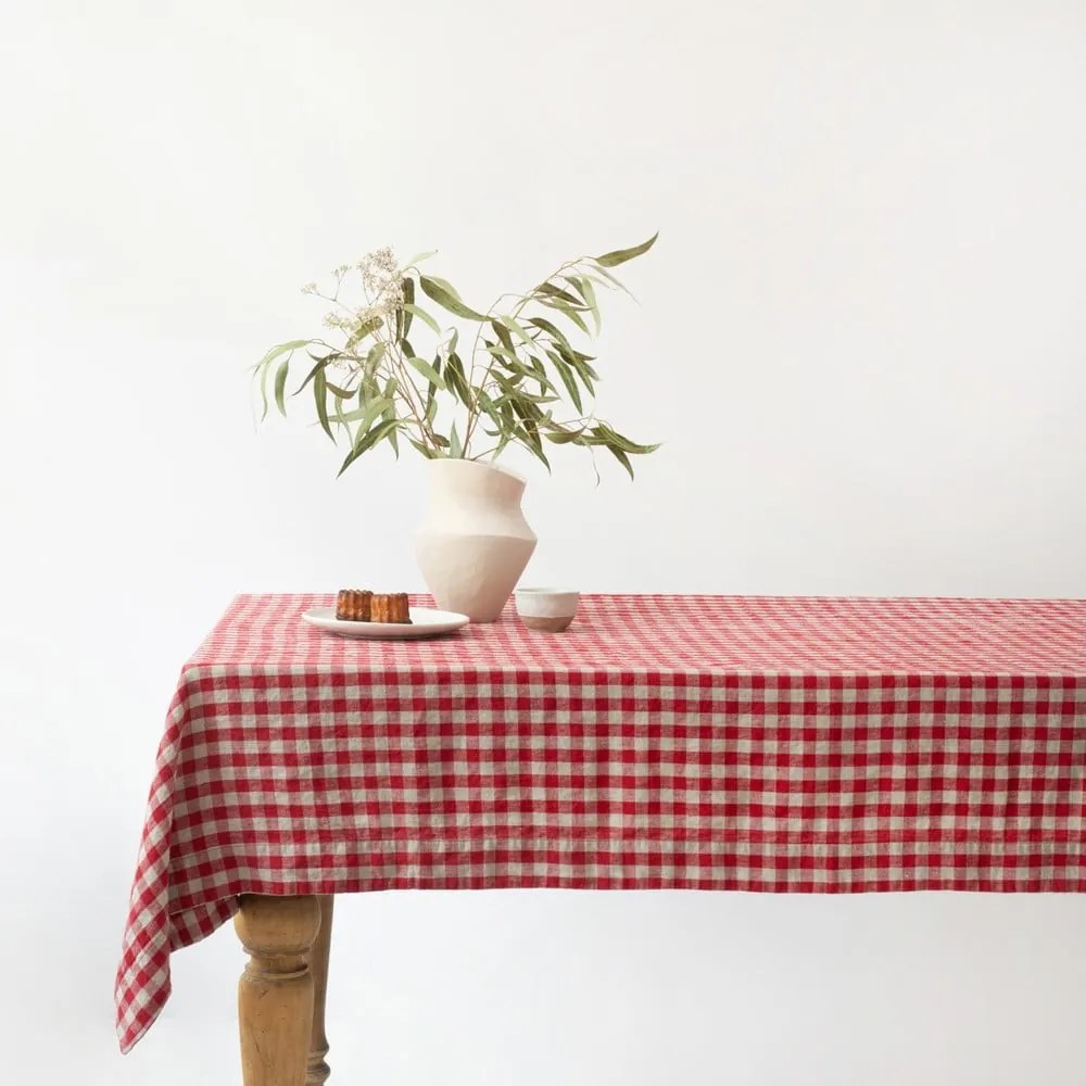 Lniany obrus 140x250 cm Red Gingham – Linen Tales