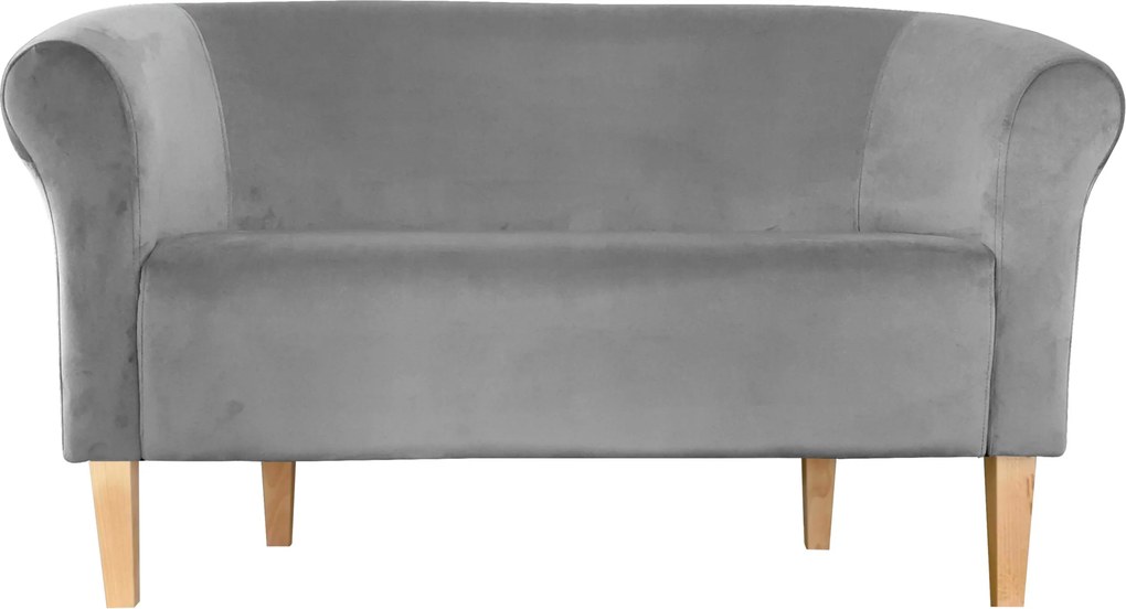 Sofa Milo tkanina Welur wygodna sofa tapicerowana do salonu i poczekalni : Kolor nogi - Drewno, Kolor tkaniny - VELVET - MG17, Typ tkaniny - Velvet, Wysokość nogi - 20 cm