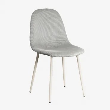 Zestaw 4 Krzeseł Do Jadalni Z Tkaniny I Stali Glamm Deluxe Kremowa & Sztruksu Mink Grey - Sklum
