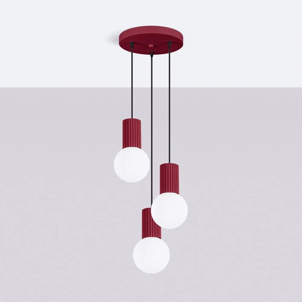 Bordowa lampa wisząca ze szklanym kloszem ø 25 cm Orbital – Nice Lamps