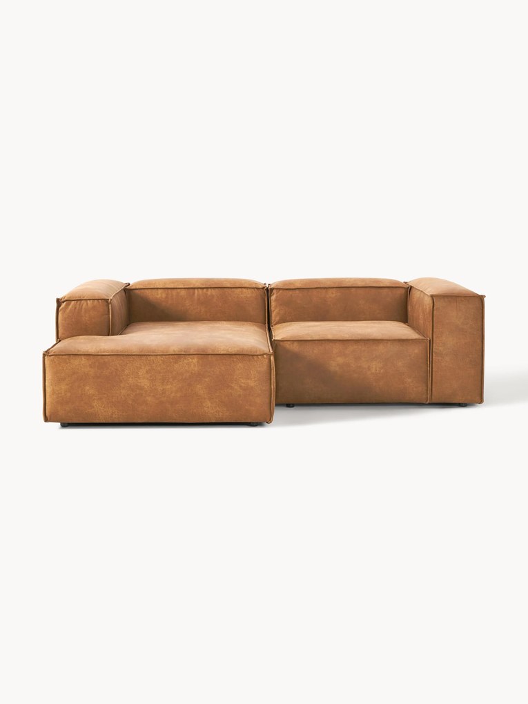 Narożna sofa modułowa ze skóry z recyklingu Lennon