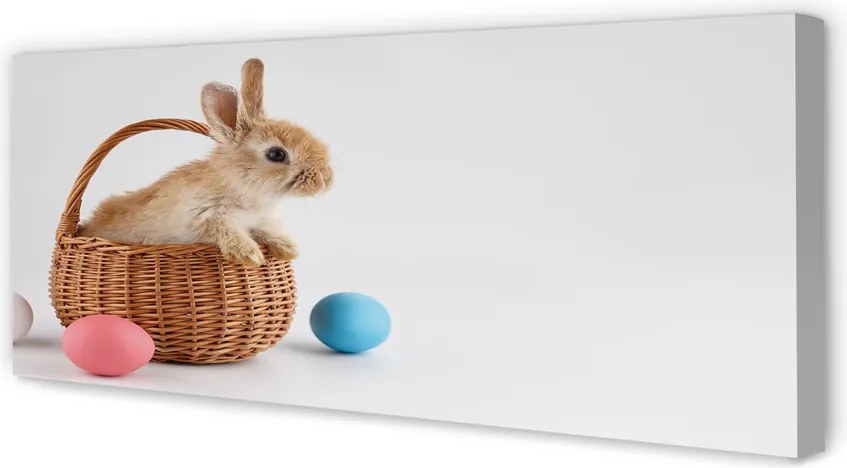 Duży obraz na płótnie Zające i Jajka Wielkanocne