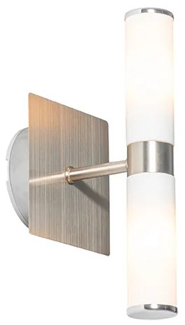 Nowoczesna lampa ścienna do łazienki stal IP44 2-światłowa - Bath Nowoczesny Oswietlenie wewnetrzne