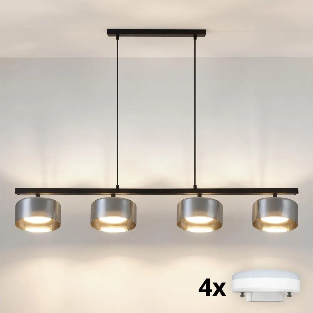 Brilagi - LED Żyrandol na lince AURA LUX 4xGX53/30W/230V czarny/przydymiony
