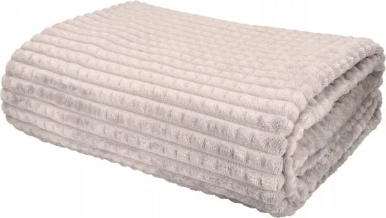 Koc Kostka szary 130x170cm Miękki Wytłaczany Dekoracyjny Do Wnętrz Salonu