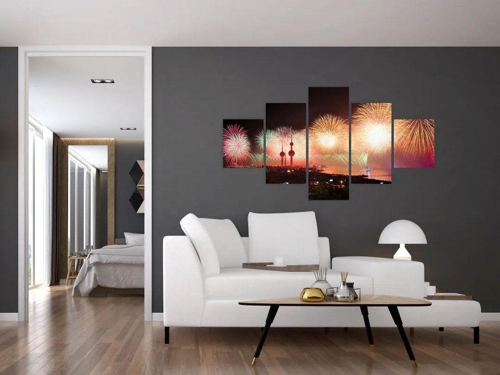 Obraz fajerwerków (125x70 cm)