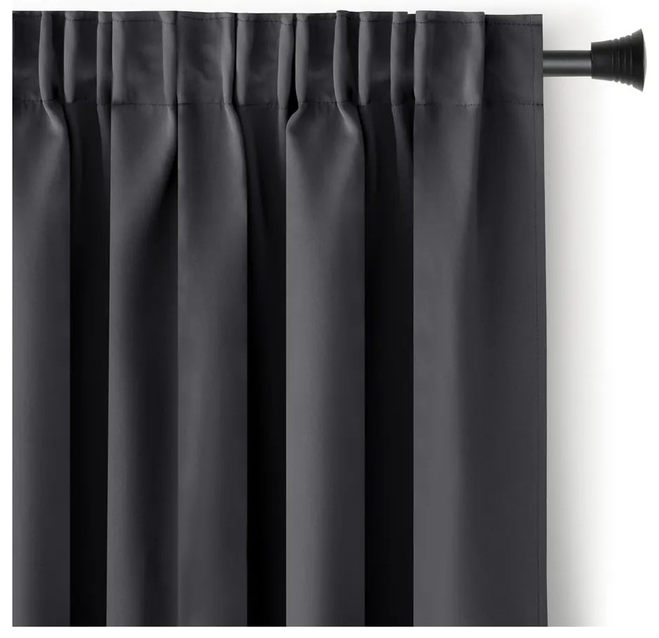 Ciemnoszara zaciemniająca zasłona termiczna 140x245 cm Pleat – Restilo