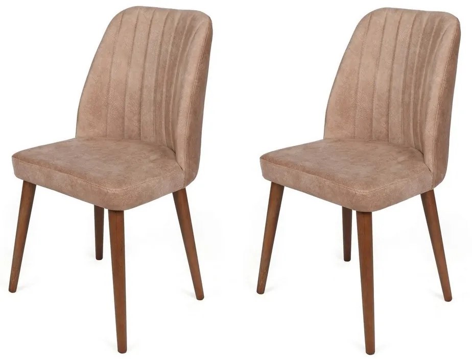 Zestaw krzeseł do jadalni Alfa Beige and Walnut, 2szt.