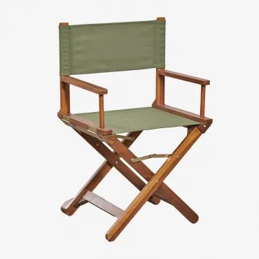Składane Krzesło Reżyserskie Z Drewna Akacjowego Ridley Intensywny Verde Olive - Sklum