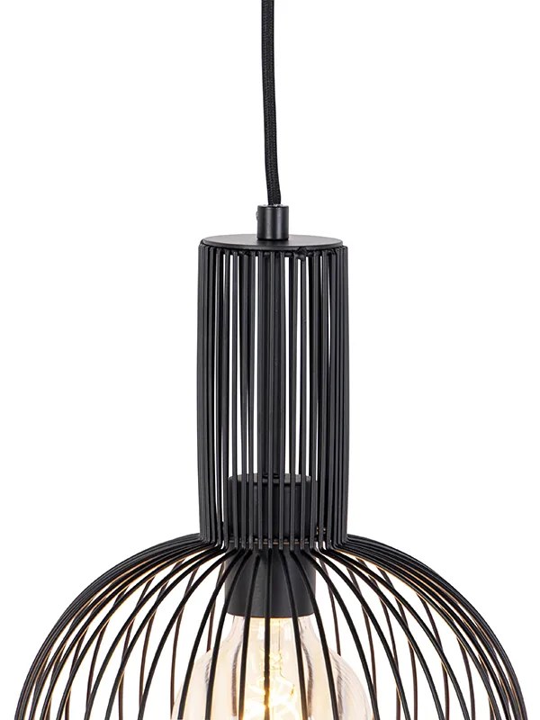 Designerska lampa wisząca czarna - Wire Whisk