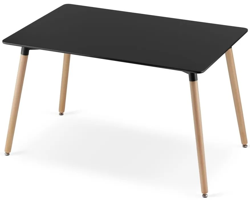 Zestaw jadalniany 1 + 4, czarny stół ADRIA 120x80 cm + szare krzesło KITO