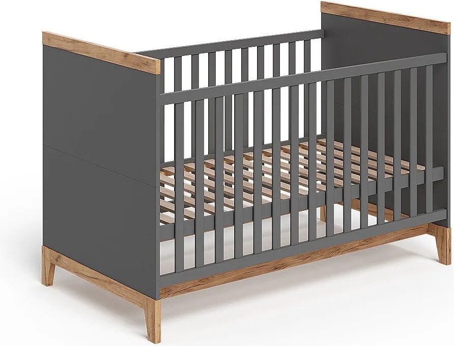 Łóżeczko dla dziecka szary/artystyczny 144.1x79.7x98.4 malia