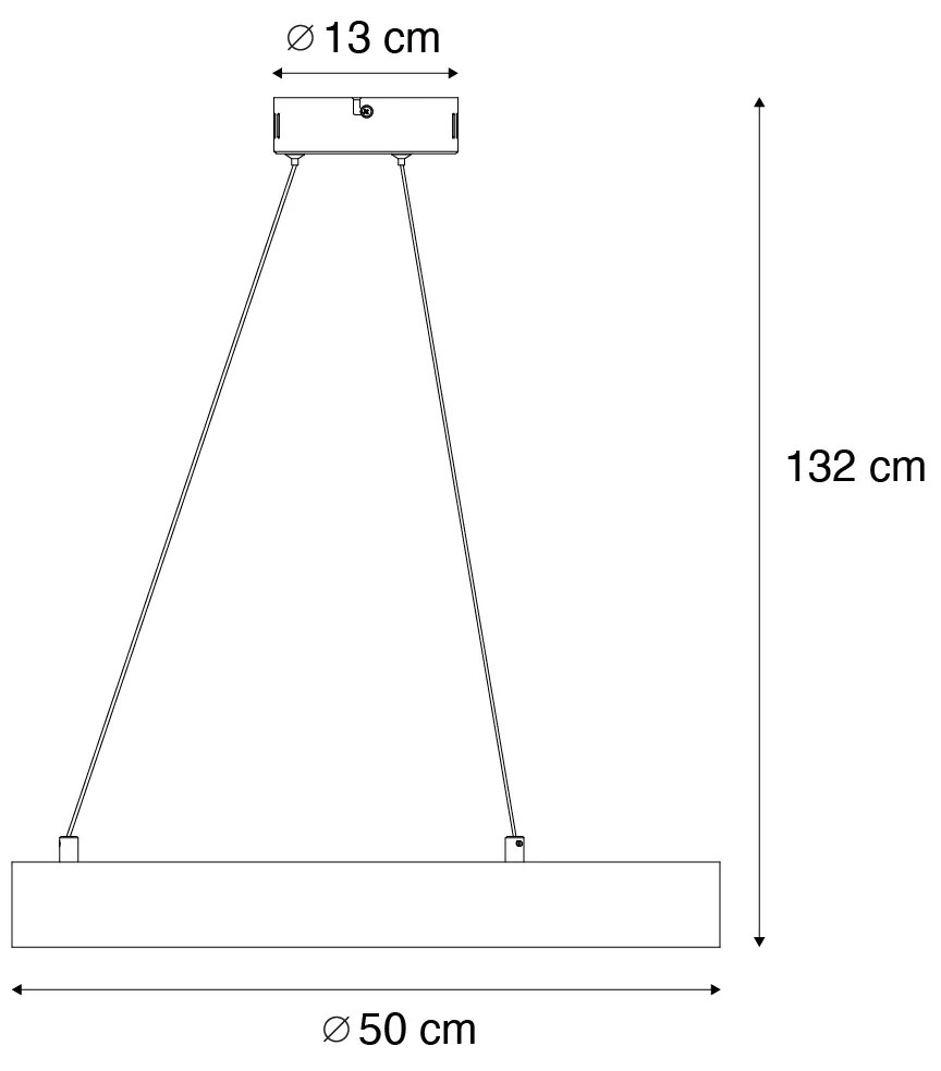 Nowoczesna lampa wisząca czarna 50 cm z wbudowaną diodą LED z 3-stopniową regulacją ściemniania - Organici Nowoczesny Oswietlenie wewnetrzne