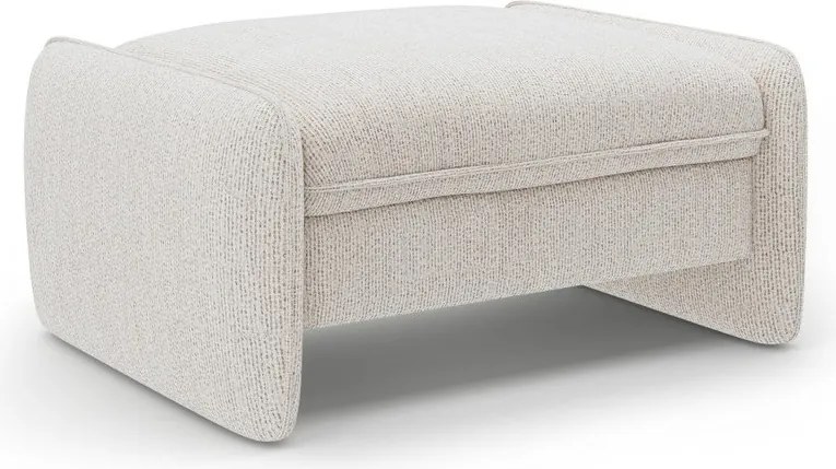 Kremowy podnóżek z tkaniny szenilowej Georgia – Micadoni