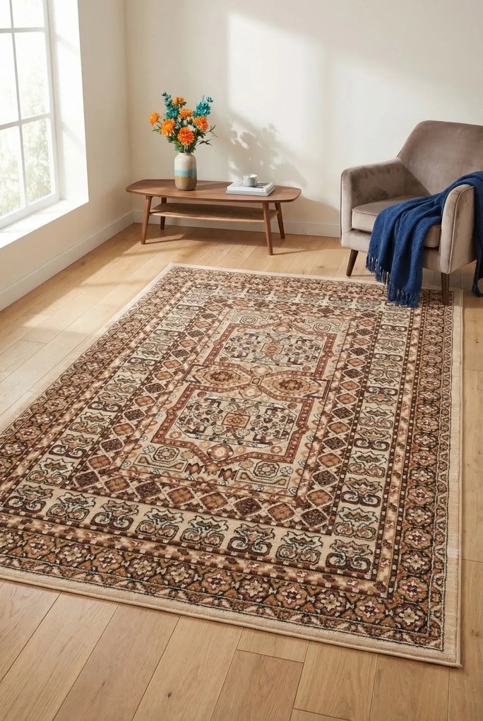 Beżowy dywan vintage T1-E18