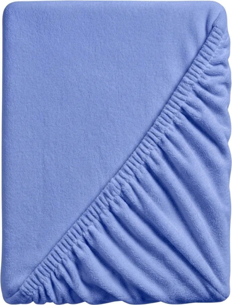 PrzytulneMieszkanie.pl Prześcieradło z mikropluszu SOFT 180x200 cm niebieskie