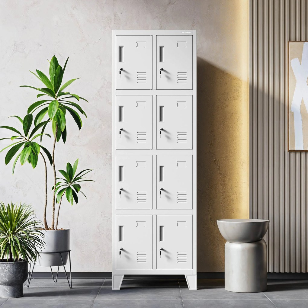 Szafa skrytkowa socjalna podwójna na nóżkach, 559x1720x450 mm: ROBERT 2 Plus