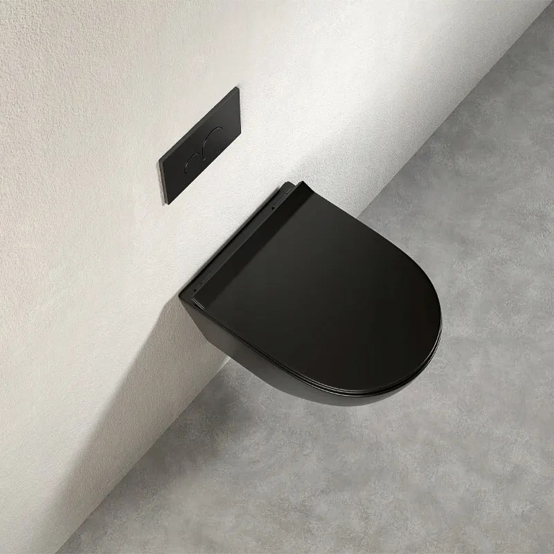 Miska wc czarna rimless deska wolnoopadająca duroplast wirowe spłukiwanie