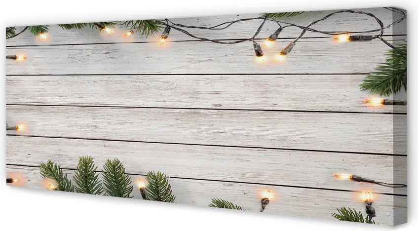 Zdjęcie na płótnie Gałązki, Lampki i Drewno