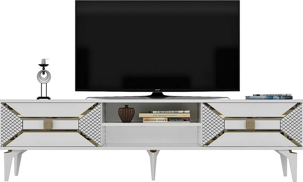 Stolik pod telewizor Yumedi White and Gold