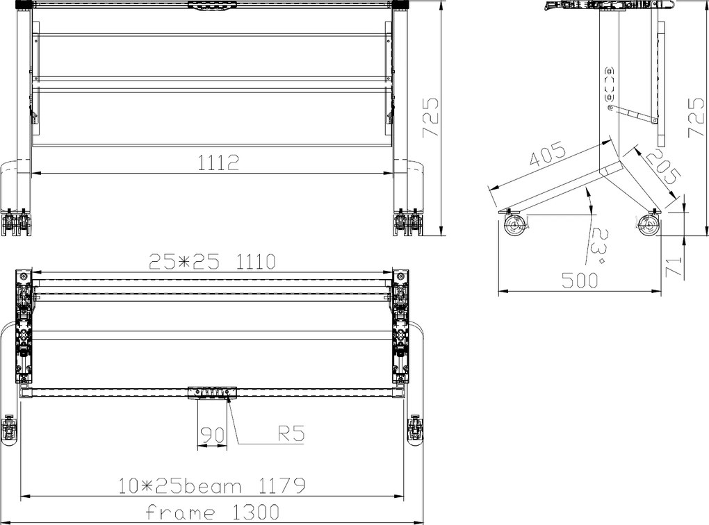 Mobilny stół PRIMO MOVE, 140x60 cm, biała podstawa, brzoza
