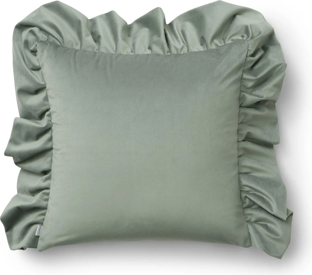 Szałwiowa poszewka dekoracyjna z falbanką Werona Belle