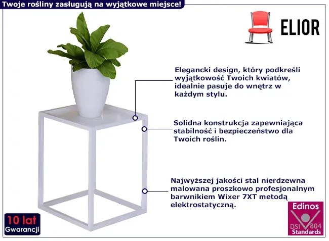 Biały skandynawski stojak na kwiaty - Shiner 3X