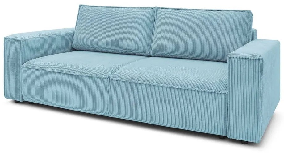 Jasnoniebieska sztruksowa rozkładana sofa 245 cm Nihad – Bobochic Paris