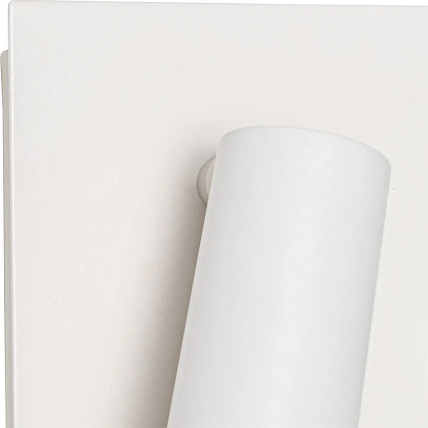 Lampa ścienna zewnętrzna biała z wbudowanym LED 2-punktowy czujnik ruchu - Simon