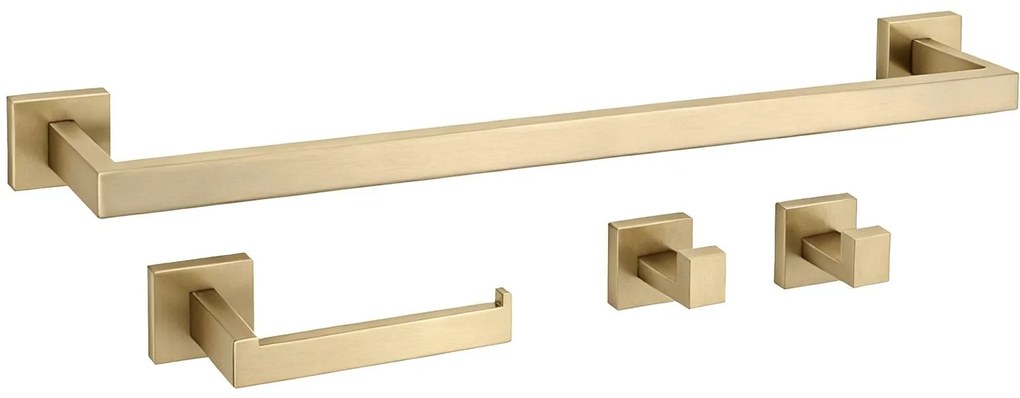 Zestaw akcesoriów łazienkowych Rio Złoty Szczotkowany 4 elementy