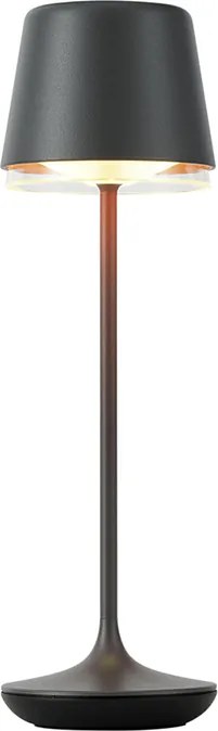 Lampa stołowa czarna z LED IP65, ładowalna ze stacją ładującą - Treble