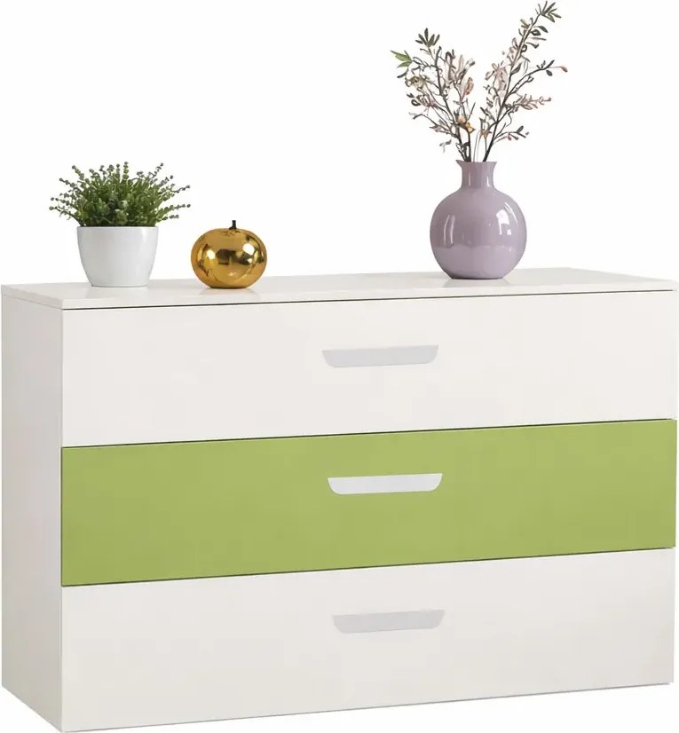 Komoda do pokoju nastolatka kaszmir + zielony M2-H01