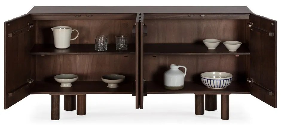 Brązowa komoda z litego drewna mango 160x80x40 cm Tamira – MOME