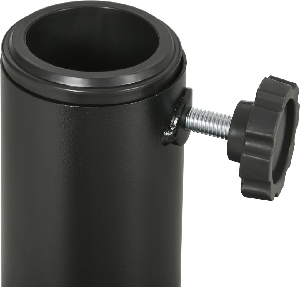 Outsunny Stojak na Parasol z Betonu, Stojak z Rurą Stalową, Okrągły Uchwyt, dla Balkonu, Tarasu, Ogrodu, Czarny