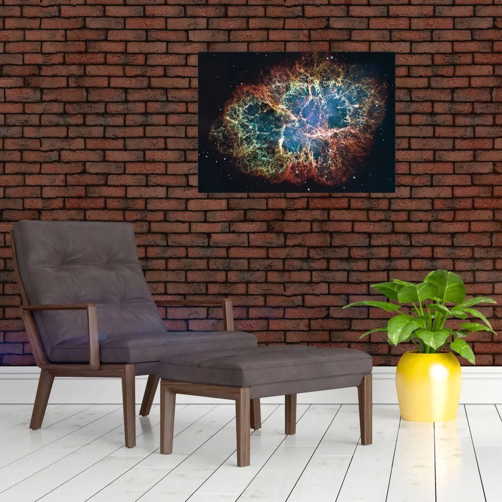 Obraz na szkle - Mgławica Krab (70x50 cm)