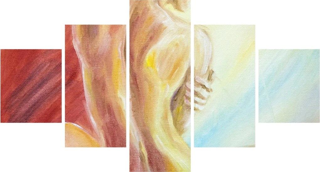 Obraz odpoczywającej kobiety, obraz olejny (125x70 cm)