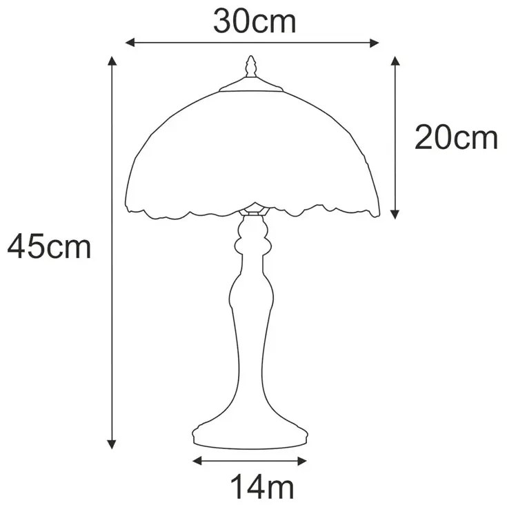 Lampa stołowa szklana z kloszem w słoneczniki - A660-Ahra