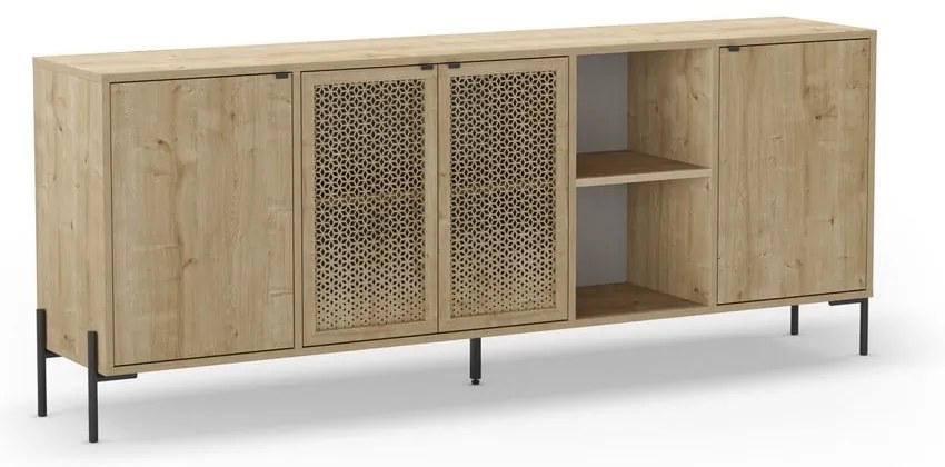 Niska komoda w dekorze dębu 200x80 cm Inca – Marckeric