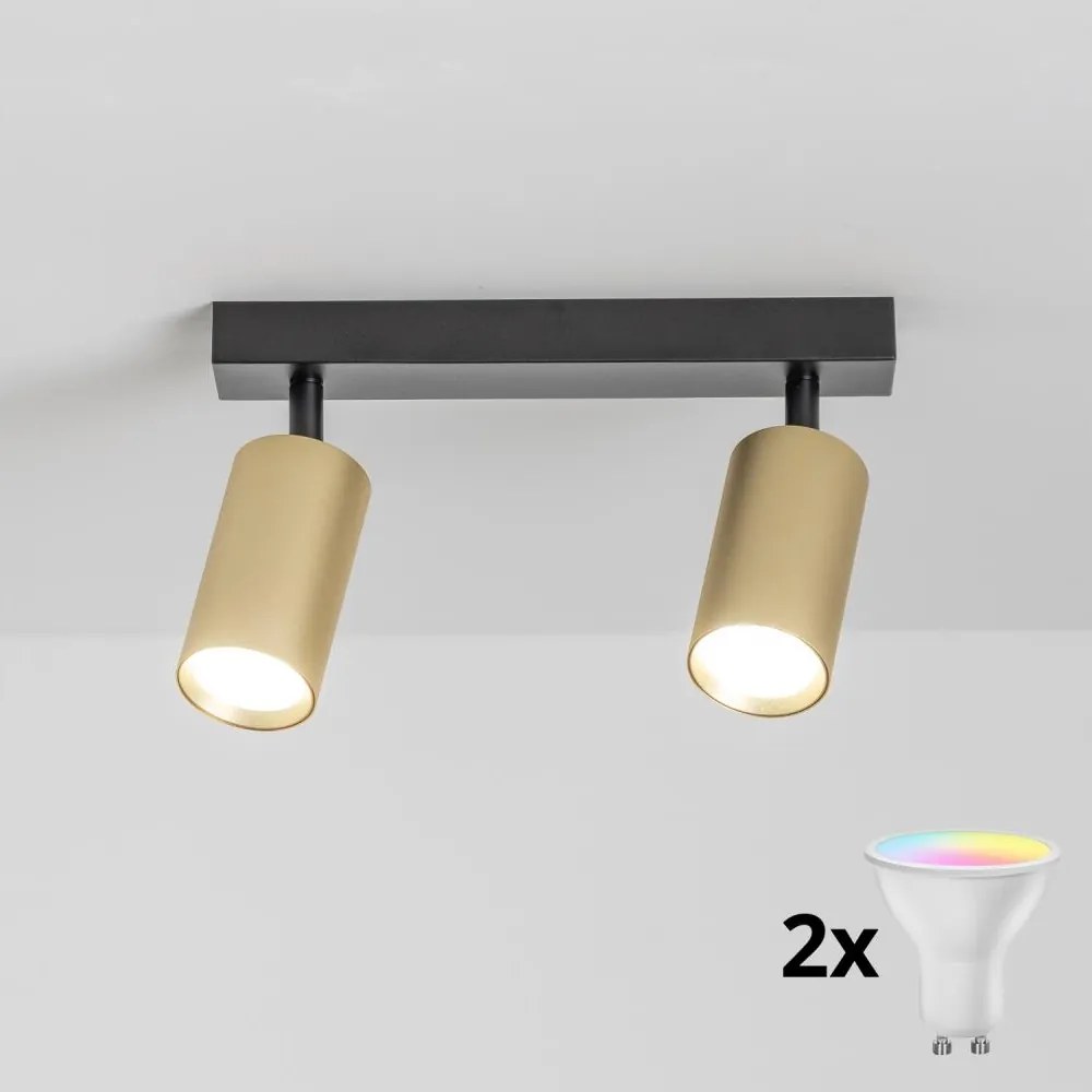 Brilagi - LED RGBW ściemnialna oprawa punktowa SELE GOLDEN 2xGU10/6W/230V 3000K czarny/złoty