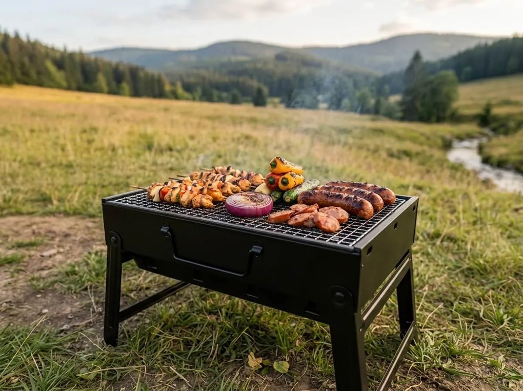 Przenośny grill na węgiel drzewny EASY TRAVEL 35x29 cm