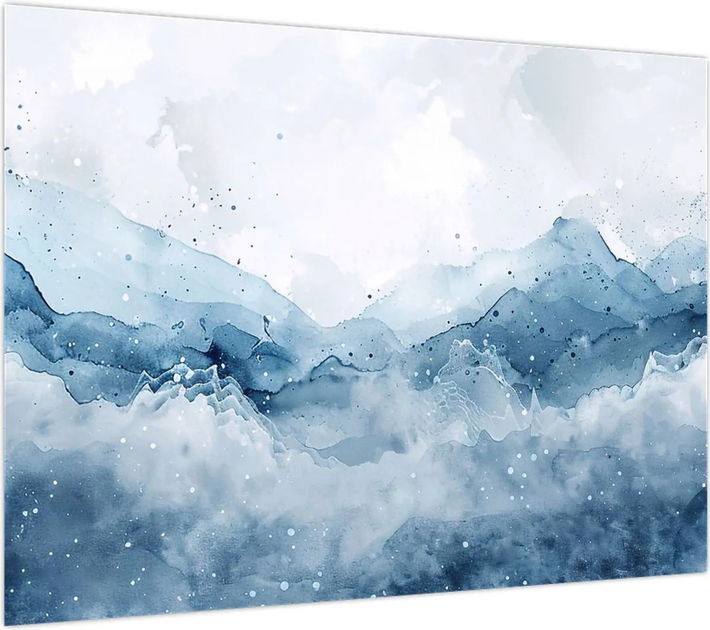 Obraz - Chmury i fale, akwarela (70x50 cm)