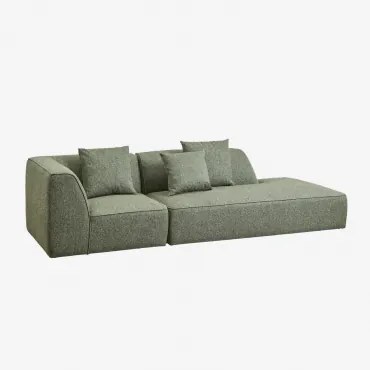 Sofa Narożna Cardea 2-częściowa Modułowa Z Tapicerowanym Siedziskiem Po Prawej Stronie Bouclé Salvia Zieleń - Sklum