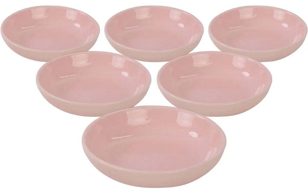 Zestaw 6 misek ceramicznych Lunis 13 cm, jasnoróżowy