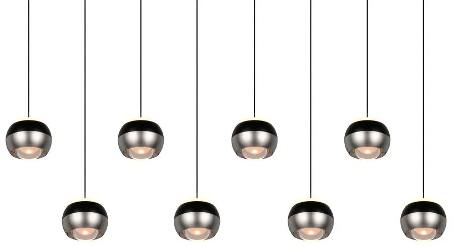 Czarna/w kolorze srebra lampa wisząca LED Orbit – Trio Select