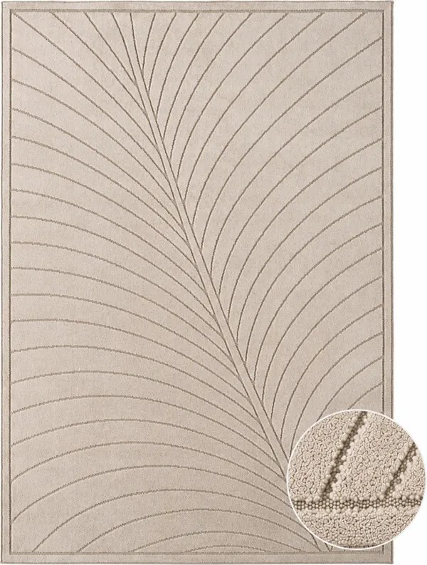 Dywan uniwersalny Nova 3D Liść beżowy 280 cm x 370 cm