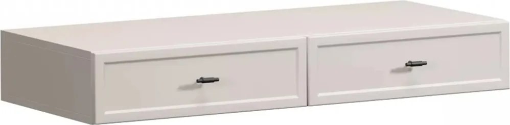 Toaletka wisząca Lorini 100 cm z szufladami - kaszmir / czarne uchwyty T-bar