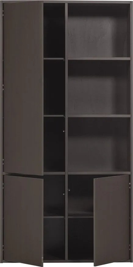 Ciemnobrązowa szafka modułowa z litego drewna sosnowego 108x215 cm Meggy – WOOOD